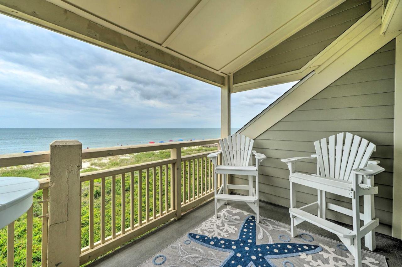 Beachfront Condo With Unobstructed Ocean Views! Oak Island Dış mekan fotoğraf
