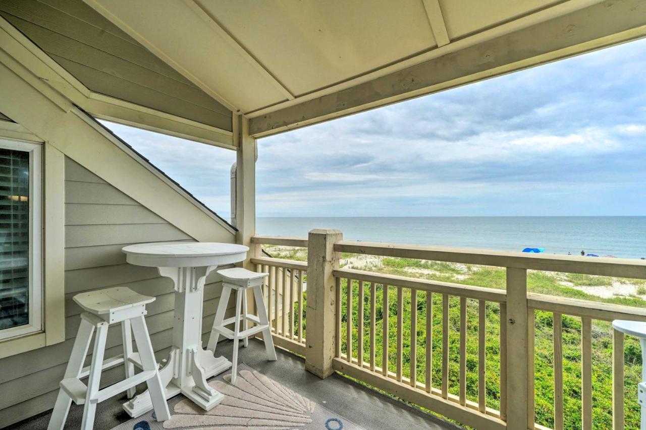 Beachfront Condo With Unobstructed Ocean Views! Oak Island Dış mekan fotoğraf