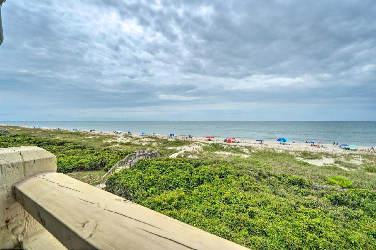 Beachfront Condo With Unobstructed Ocean Views! Oak Island Dış mekan fotoğraf
