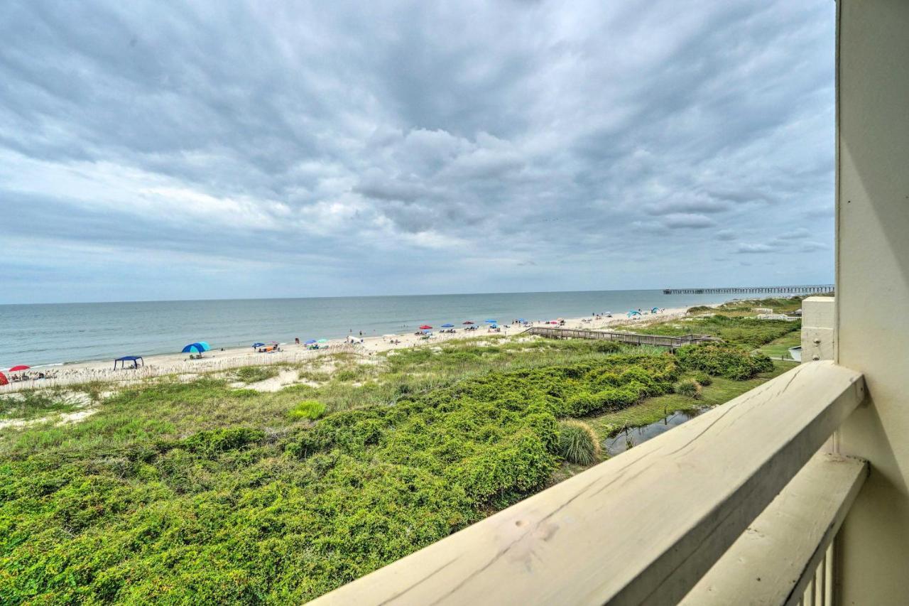 Beachfront Condo With Unobstructed Ocean Views! Oak Island Dış mekan fotoğraf